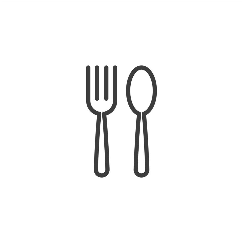 Vector sign of the fork symbol is isolated on a white background. fork icon color editable.