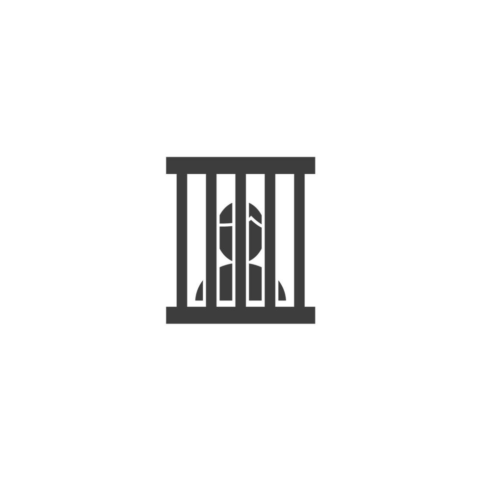 Vector sign of the prison symbol is isolated on a white background. prison icon color editable.