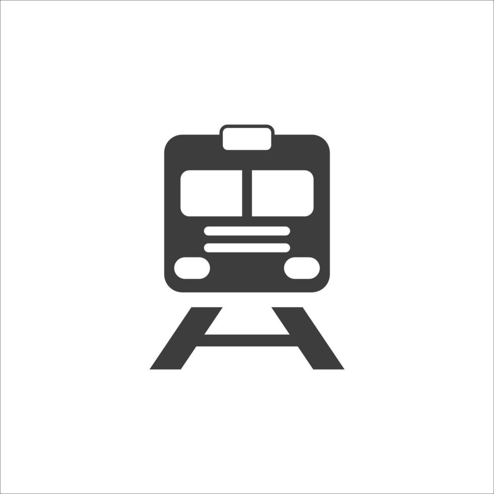 Vector sign of the train symbol is isolated on a white background. train icon color editable.