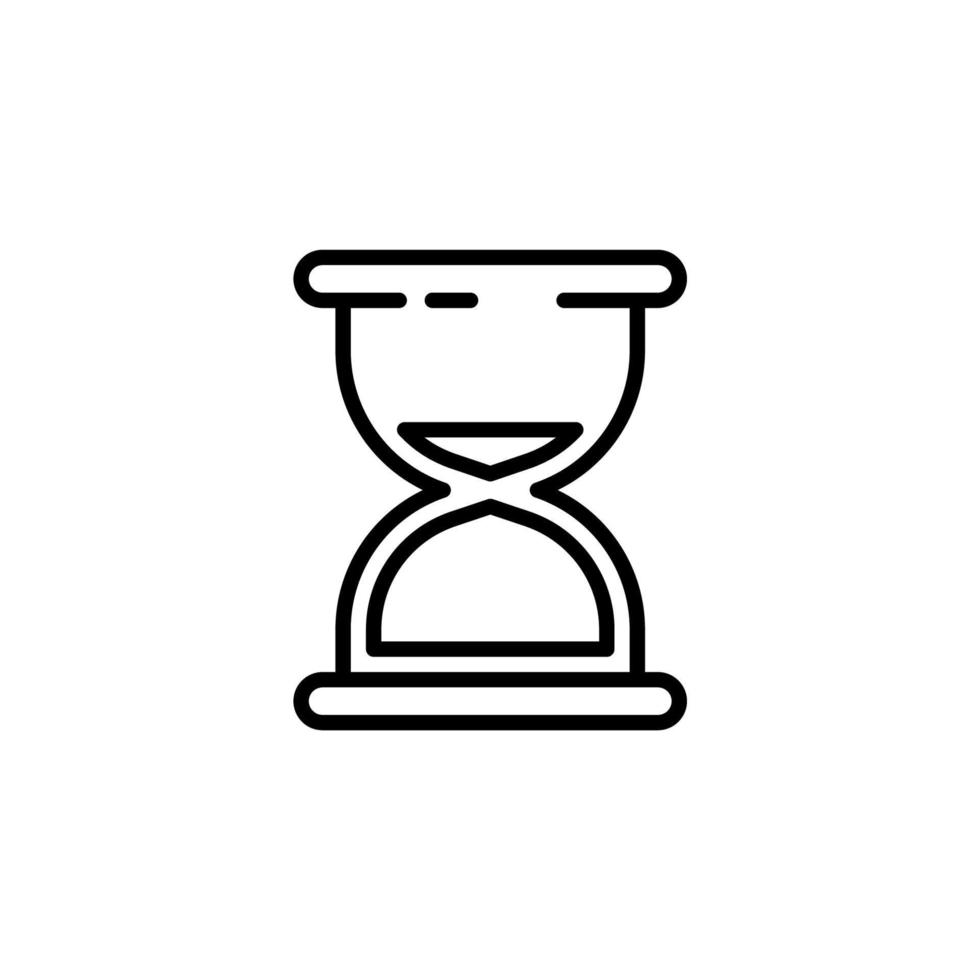 Vector sign of the Hourglass symbol is isolated on a white background. Hourglass icon color editable.