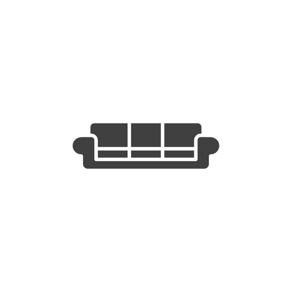 Vector sign of the sofa furniture symbol is isolated on a white background. sofa furniture icon color editable.