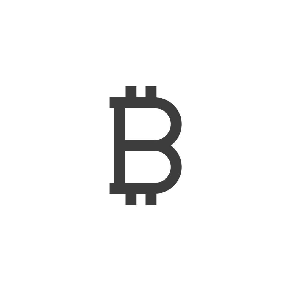 Vector sign of the bitcoin symbol is isolated on a white background. bitcoin icon color editable.