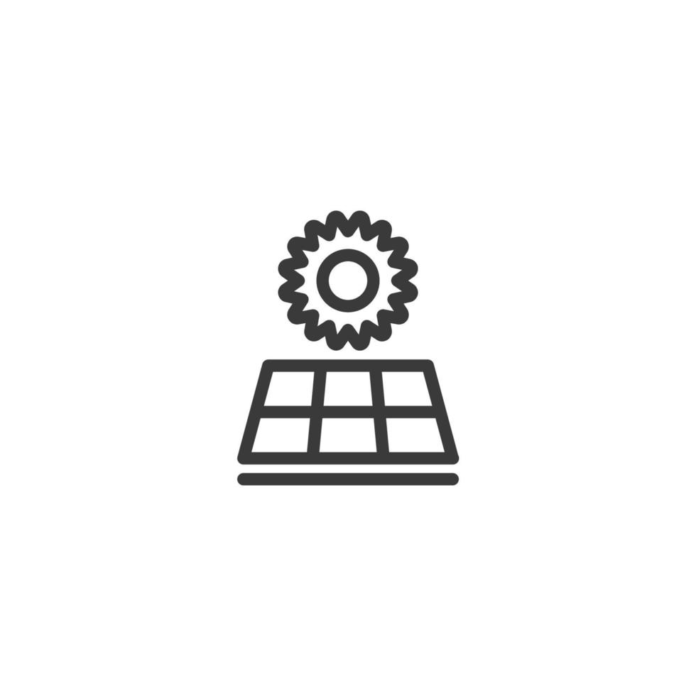 Vector sign of the solar panel Glyph symbol is isolated on a white background. solar panel Glyph icon color editable.