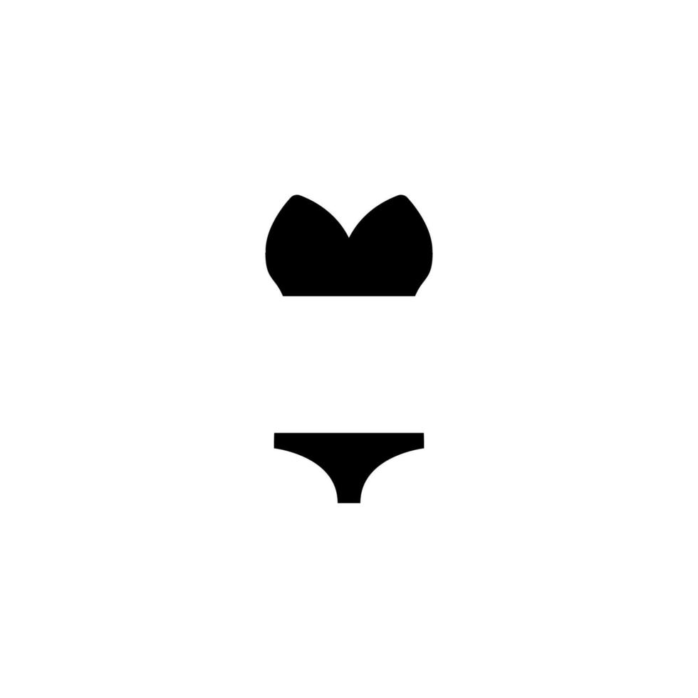 Vector sign of the Swimsuit symbol is isolated on a white background. Swimsuit icon color editable.