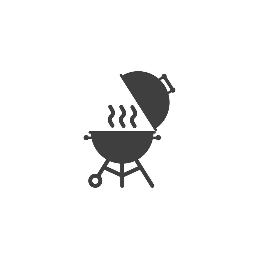 el signo vectorial del símbolo de la parrilla de barbacoa está aislado en un fondo blanco. color de icono de parrilla de barbacoa editable. vector