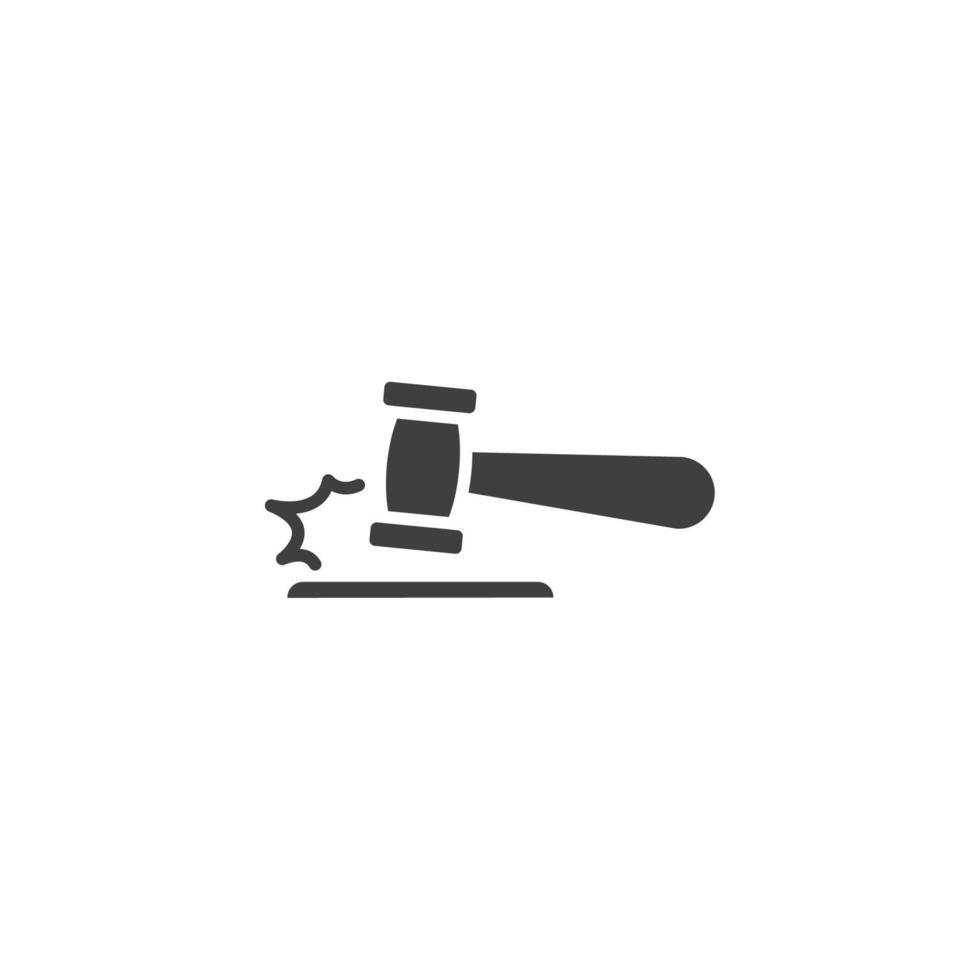 Vector sign of the Judge Gavel Auction symbol is isolated on a white background. Judge Gavel Auction icon color editable.