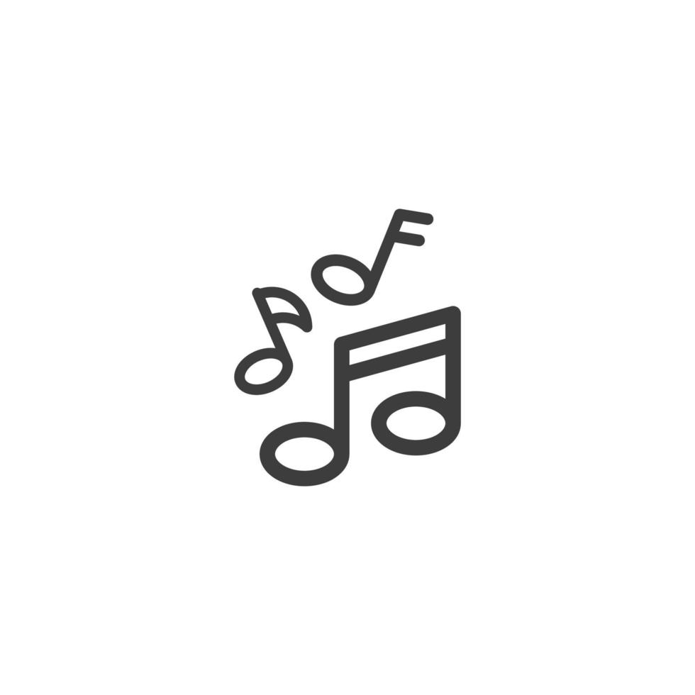 Vector sign of the music note symbol is isolated on a white background
