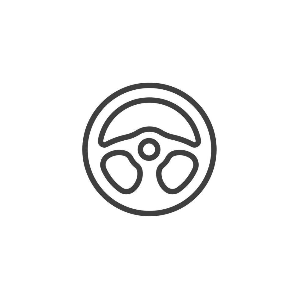 Vector sign of the Car steering wheel symbol is isolated on a white