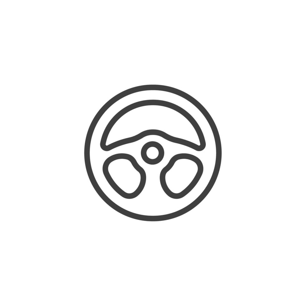 Vector sign of the Car steering wheel symbol is isolated on a white background. Car steering wheel icon color editable.