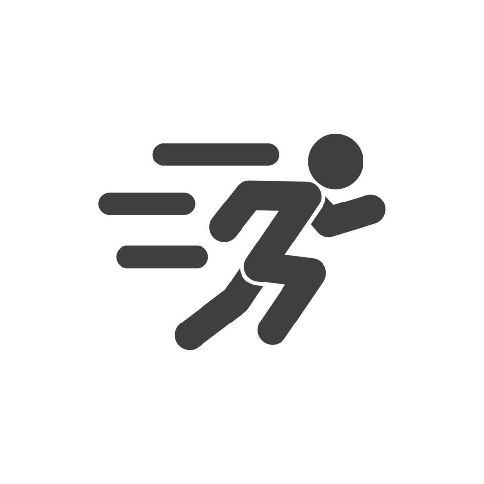 Vector sign of the run symbol is isolated on a white background. run icon color editable.