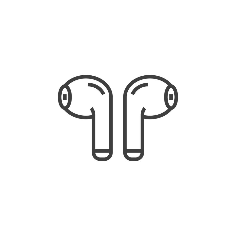 Vector sign of the wireless earphone symbol is isolated on a white