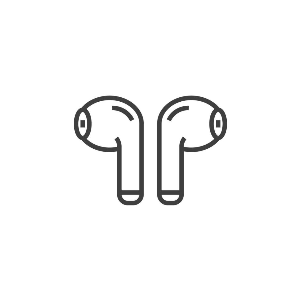 Vector sign of the wireless earphone symbol is isolated on a white background. wireless earphone icon color editable.