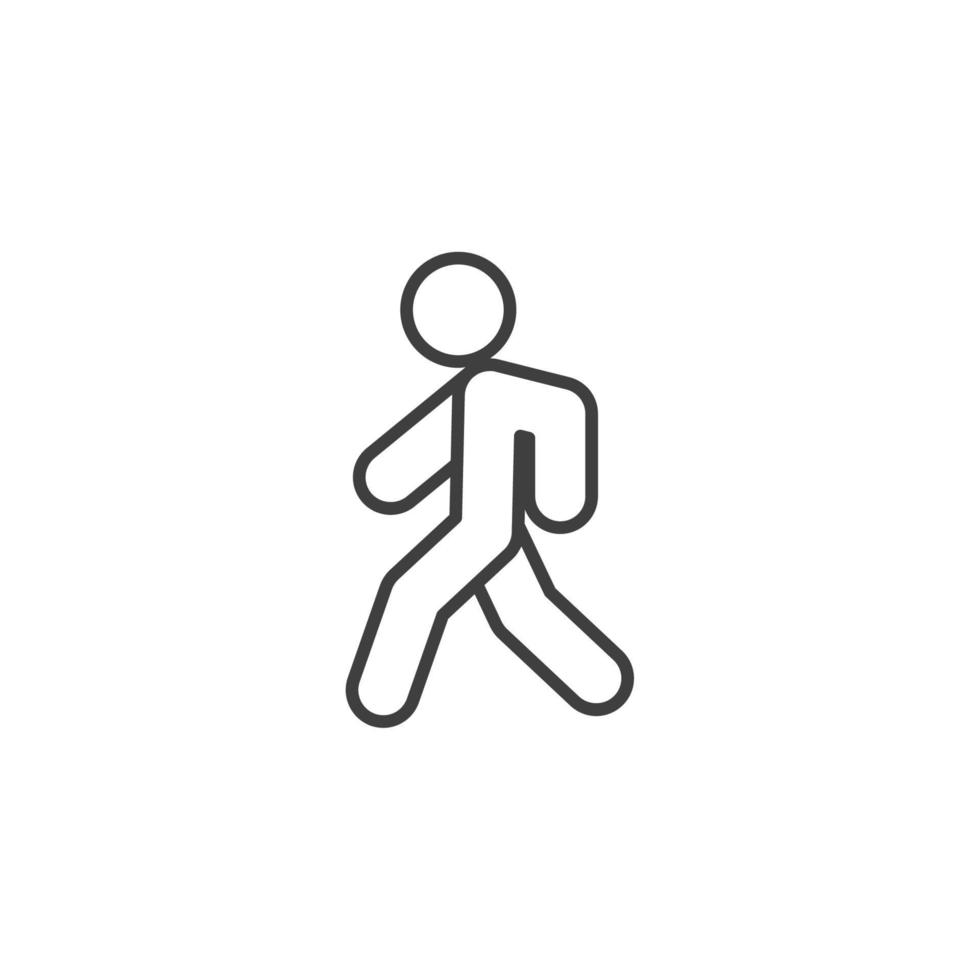 Vector sign of the walk symbol is isolated on a white background. walk icon color editable.