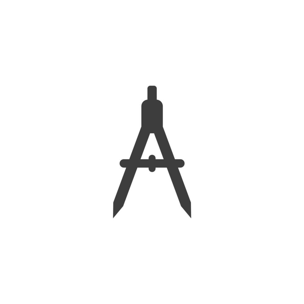 Vector sign of the compass architect symbol is isolated on a white background. compass architect icon color editable.