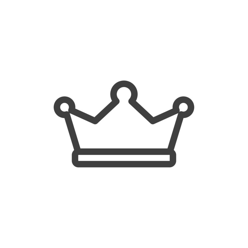 Vector sign of the Crown symbol is isolated on a white background. Crown icon color editable.