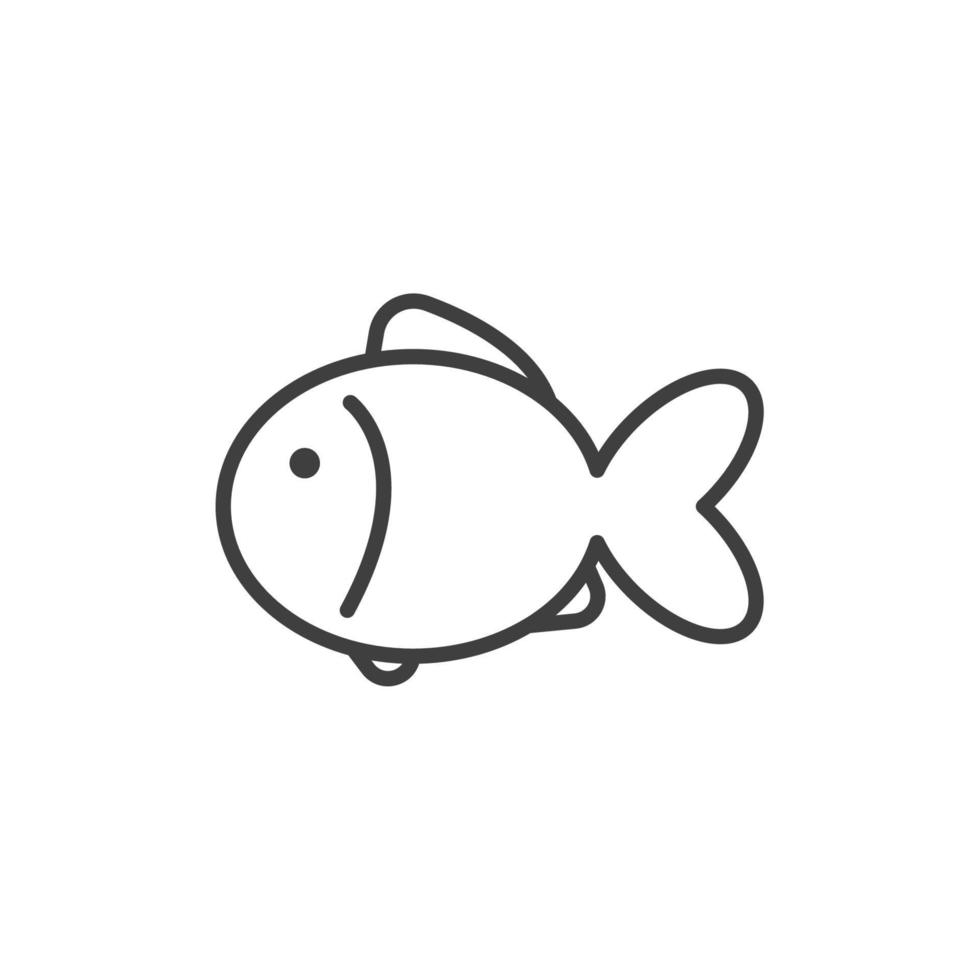 el signo vectorial del símbolo del pez está aislado en un fondo blanco. color de icono de pescado editable. vector