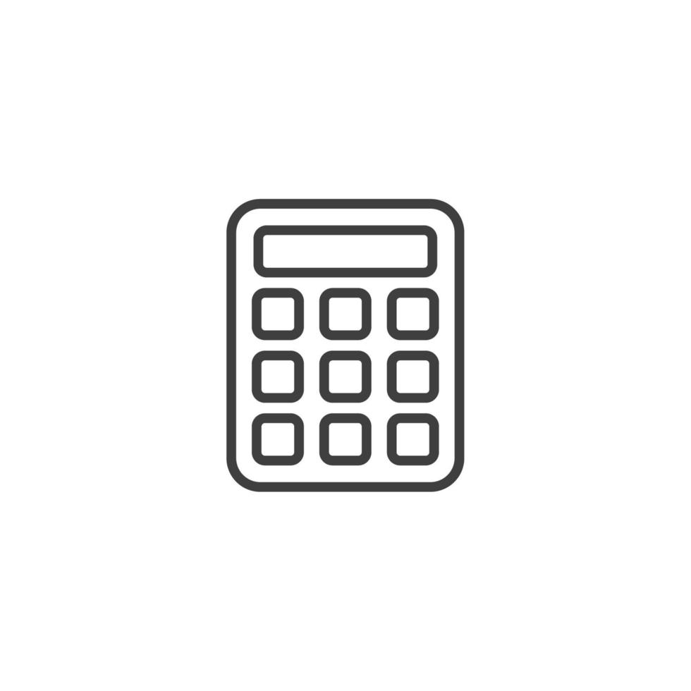 Vector sign of the Calculator symbol is isolated on a white background. Calculator icon color editable.