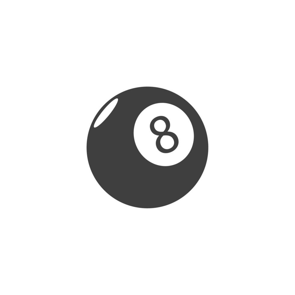 Vector sign of the Pool Eight Ball symbol is isolated on a white background. Pool Eight Ball icon color editable.