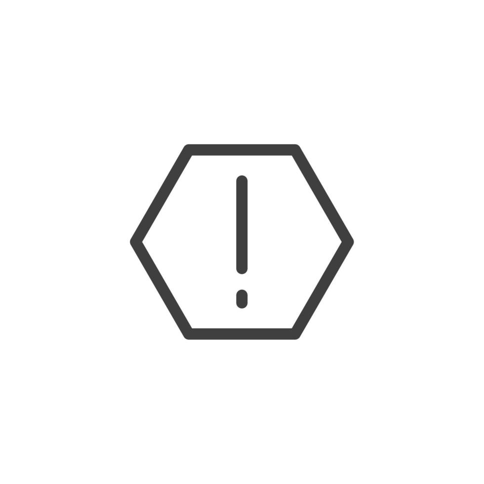 Vector sign of the warning symbol is isolated on a white background. warning icon color editable.