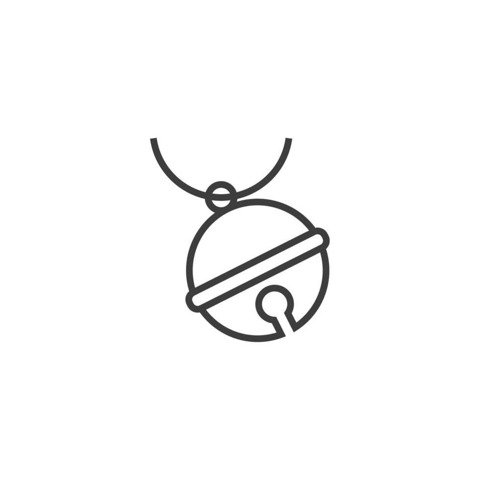 el signo vectorial del símbolo de la campana de mascota está aislado en un fondo blanco. color de icono de campana de mascota editable. vector