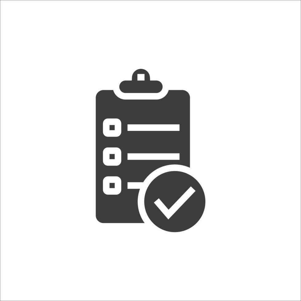 Vector sign of the Check list symbol is isolated on a white background. Check list icon color editable.