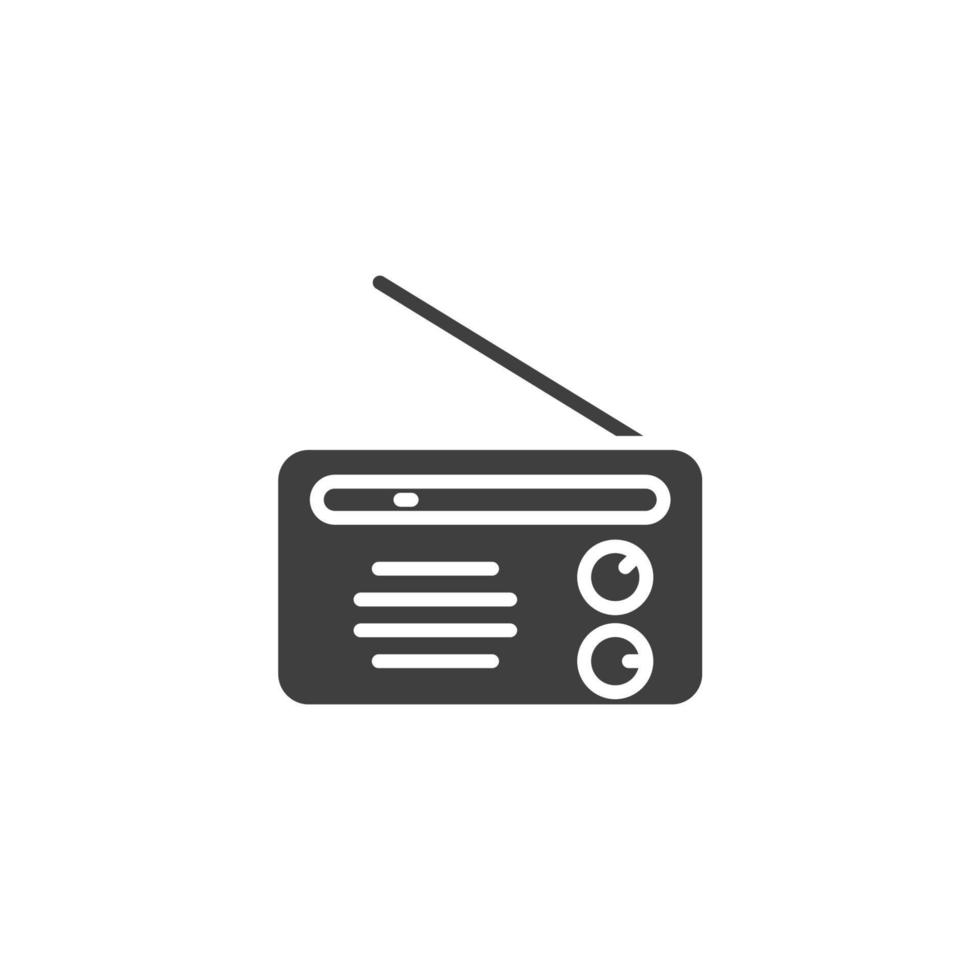 Vector sign of the Radio symbol is isolated on a white background. Radio icon color editable.