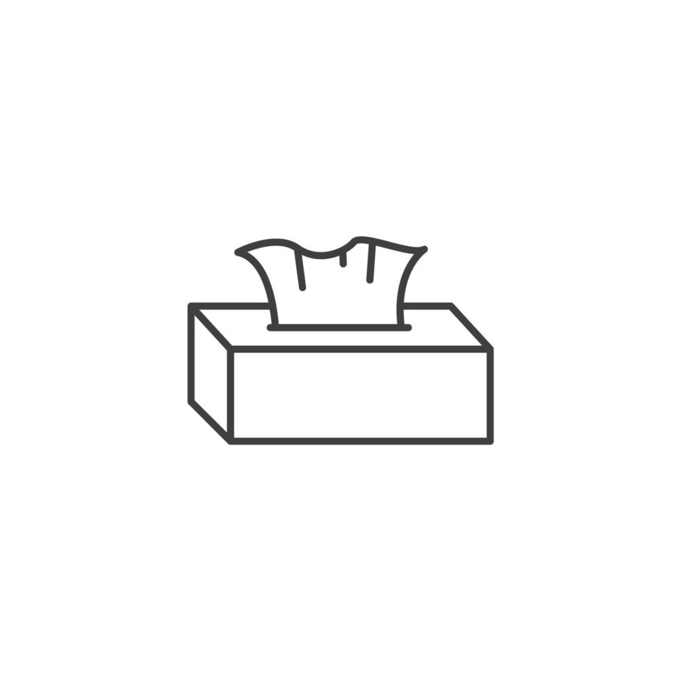 Vector sign of the Tissue box symbol is isolated on a white background. Tissue box icon color editable.