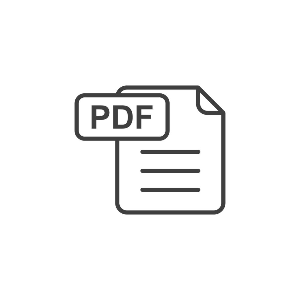 Vector sign of the pdf symbol is isolated on a white background. pdf icon color editable.