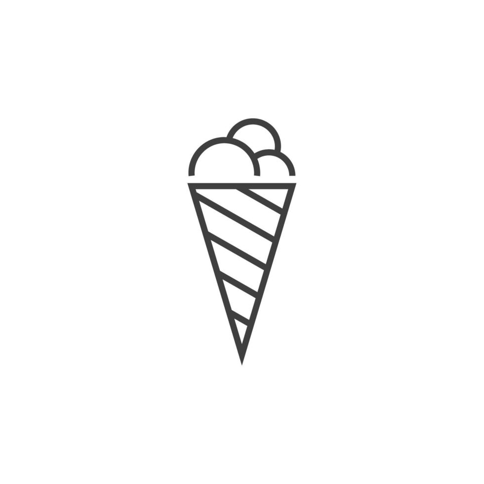 el signo vectorial del símbolo del helado está aislado en un fondo blanco. color de icono de helado editable. vector