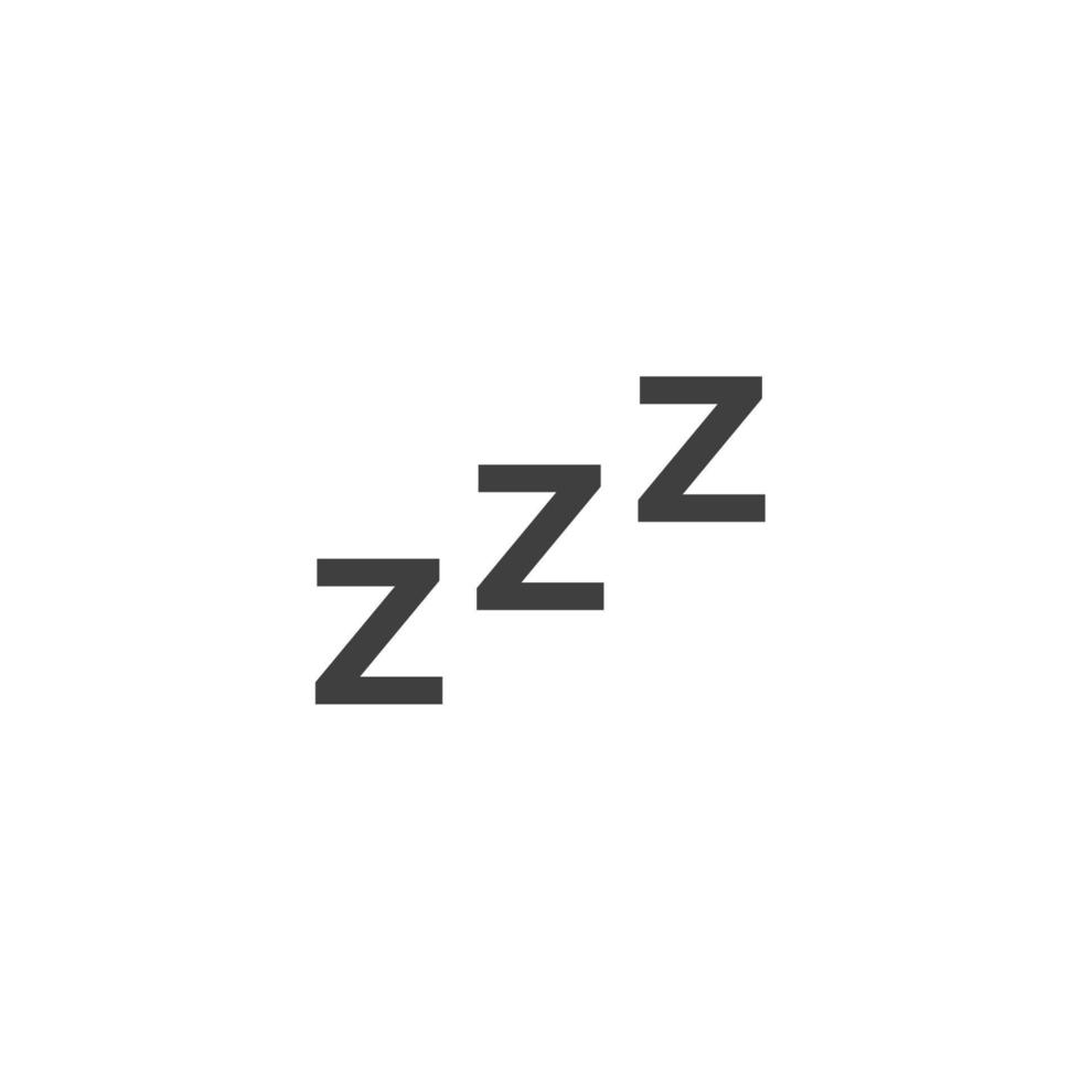 Vector sign of the sleeping symbol is isolated on a white background. sleeping icon color editable.