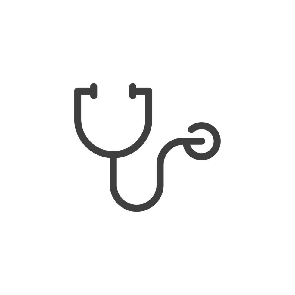 Vector sign of the Stethoscope symbol is isolated on a white background