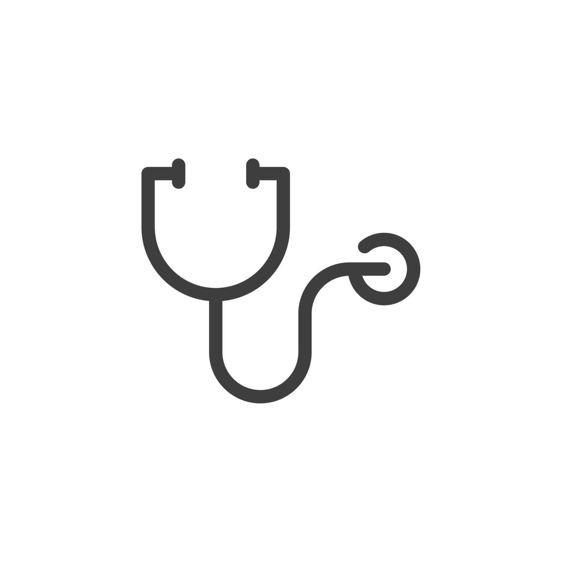 Vector sign of the Stethoscope symbol is isolated on a white background