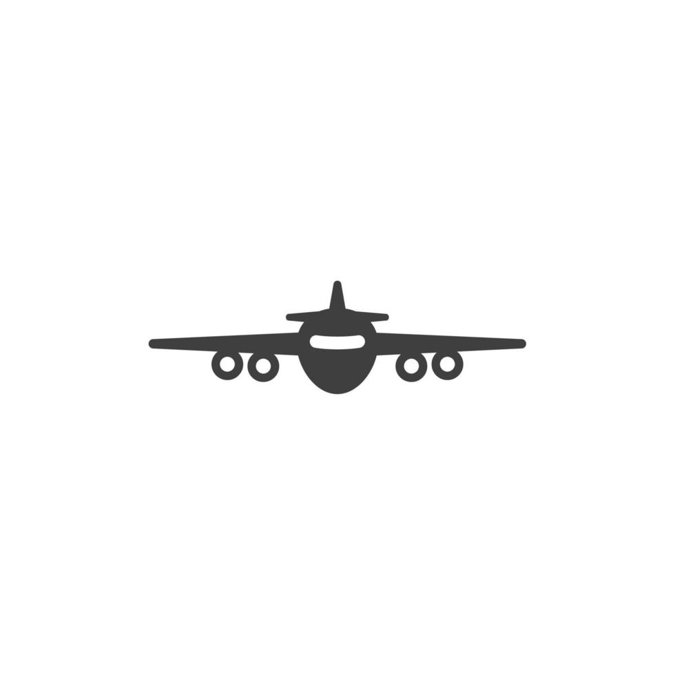 el signo vectorial del símbolo del avión está aislado en un fondo blanco. color de icono de avión editable. vector