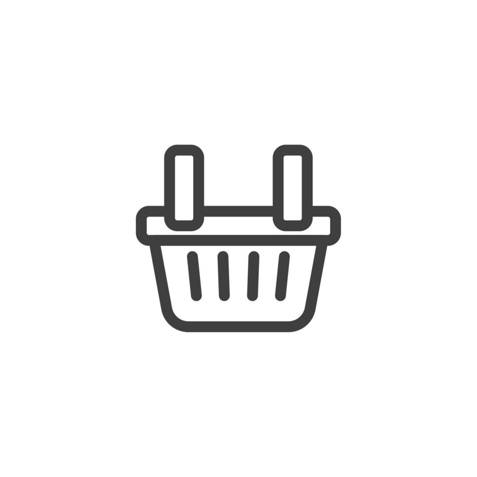 Vector sign of the Shopping Basket symbol is isolated on a white