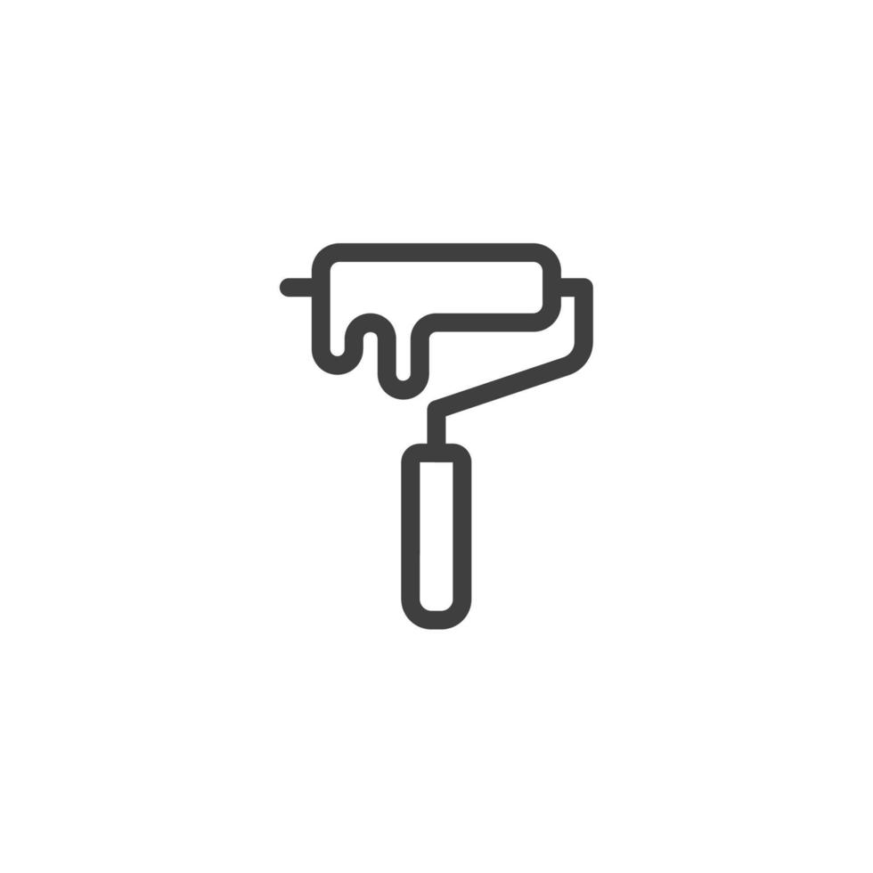 Vector sign of the Roller Paint symbol is isolated on a white background. Roller Paint icon color editable.