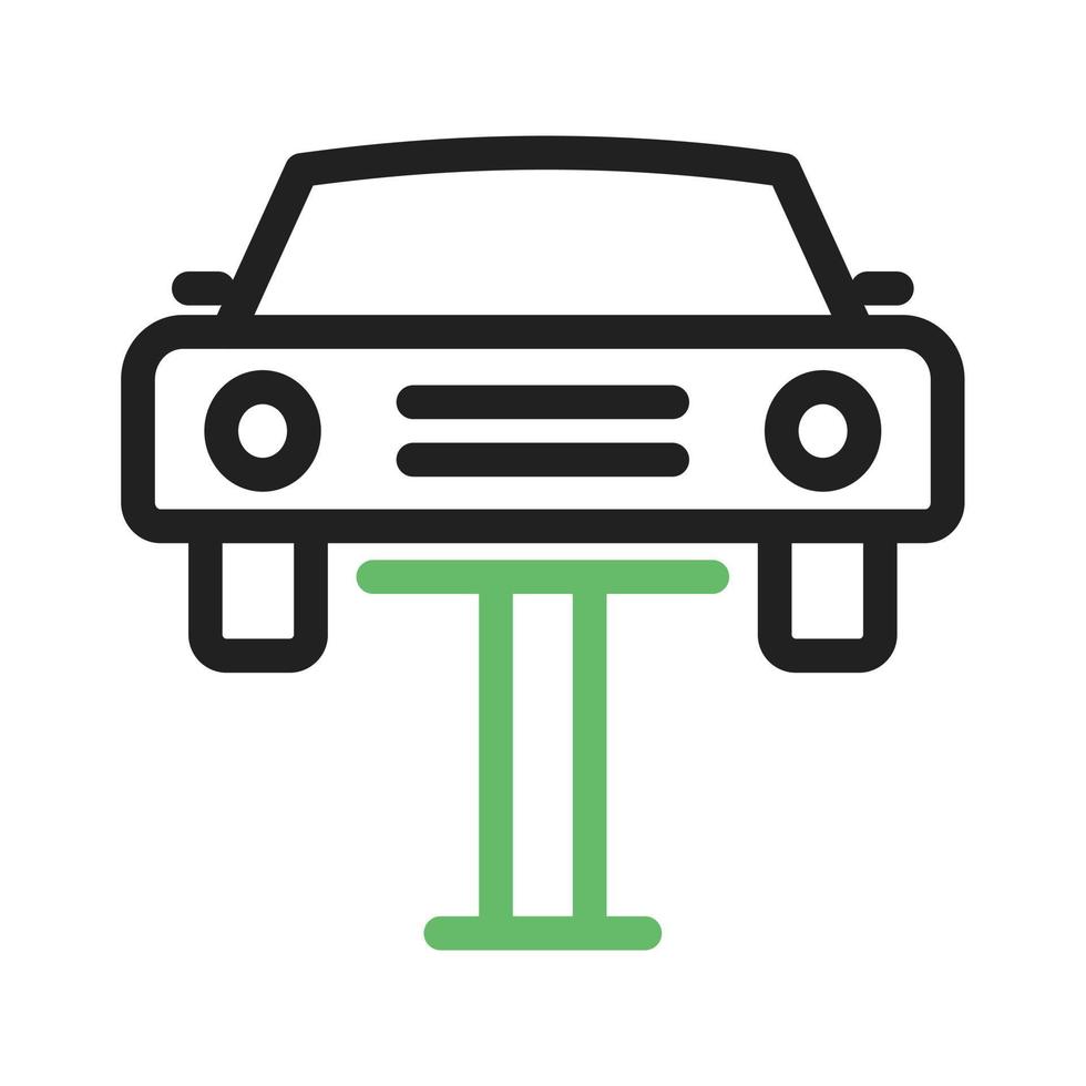 Car Lifter Line Green and Black Icon vector