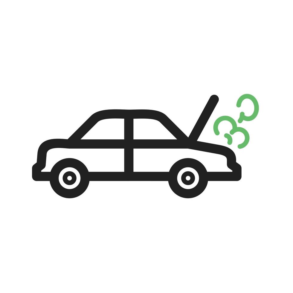 Fumes from Engine Line Green and Black Icon vector
