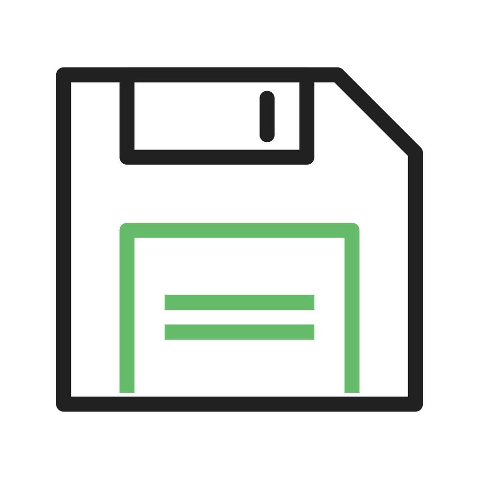 Save Button Line Green and Black Icon vector