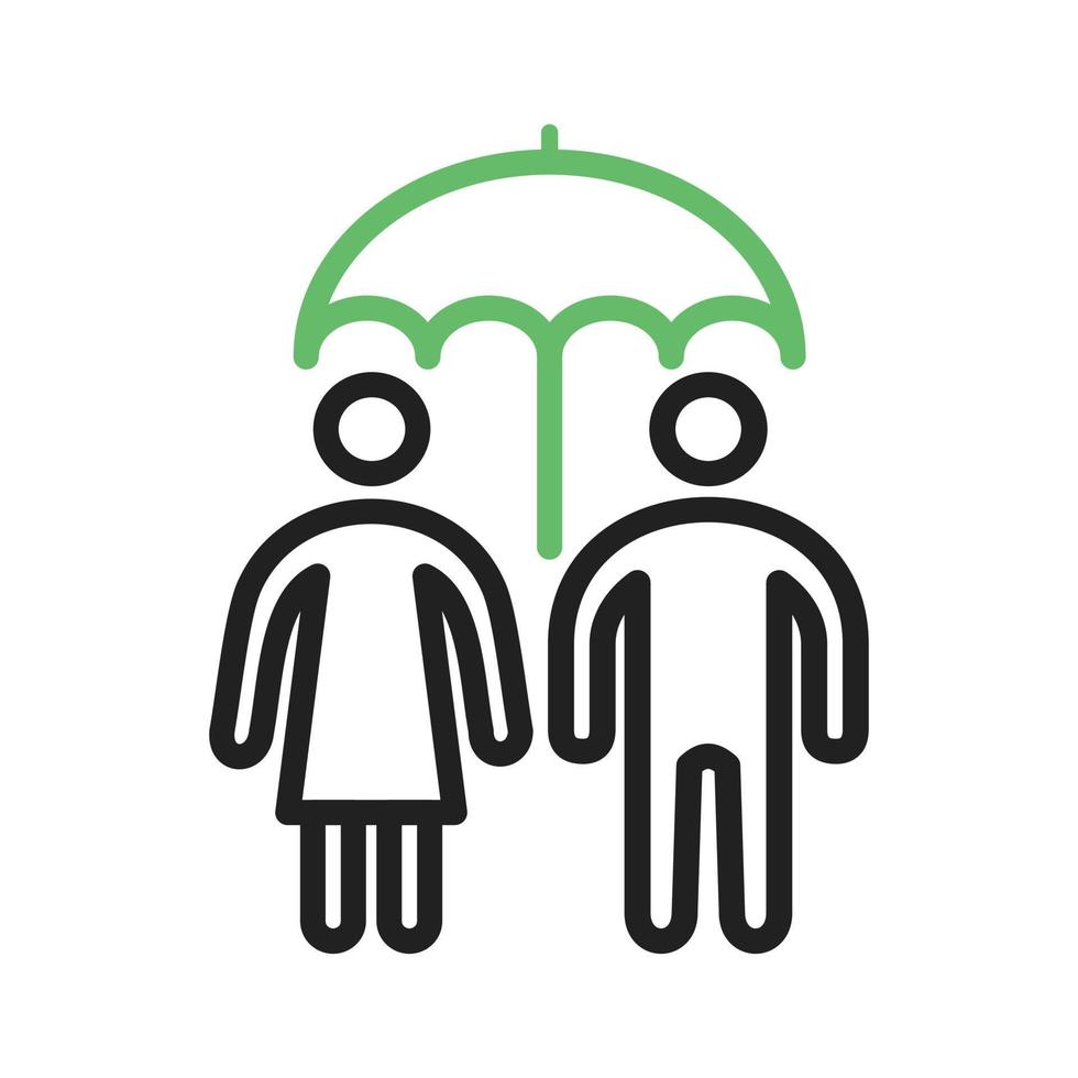 Family on Funeral Line Green and Black Icon vector