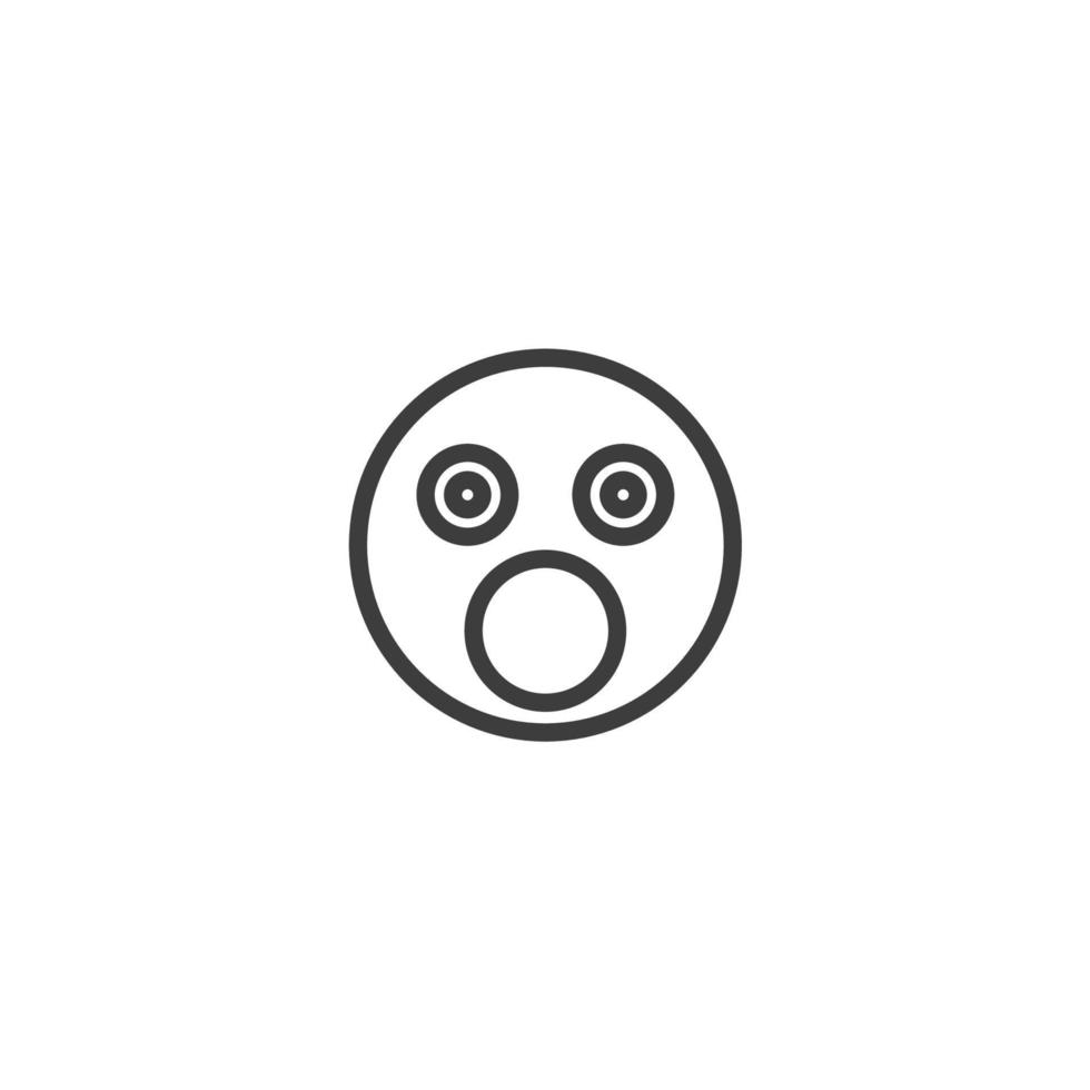 el signo vectorial del símbolo de la cara del emoticono está aislado en un fondo blanco. color de icono de cara de emoticono editable. vector