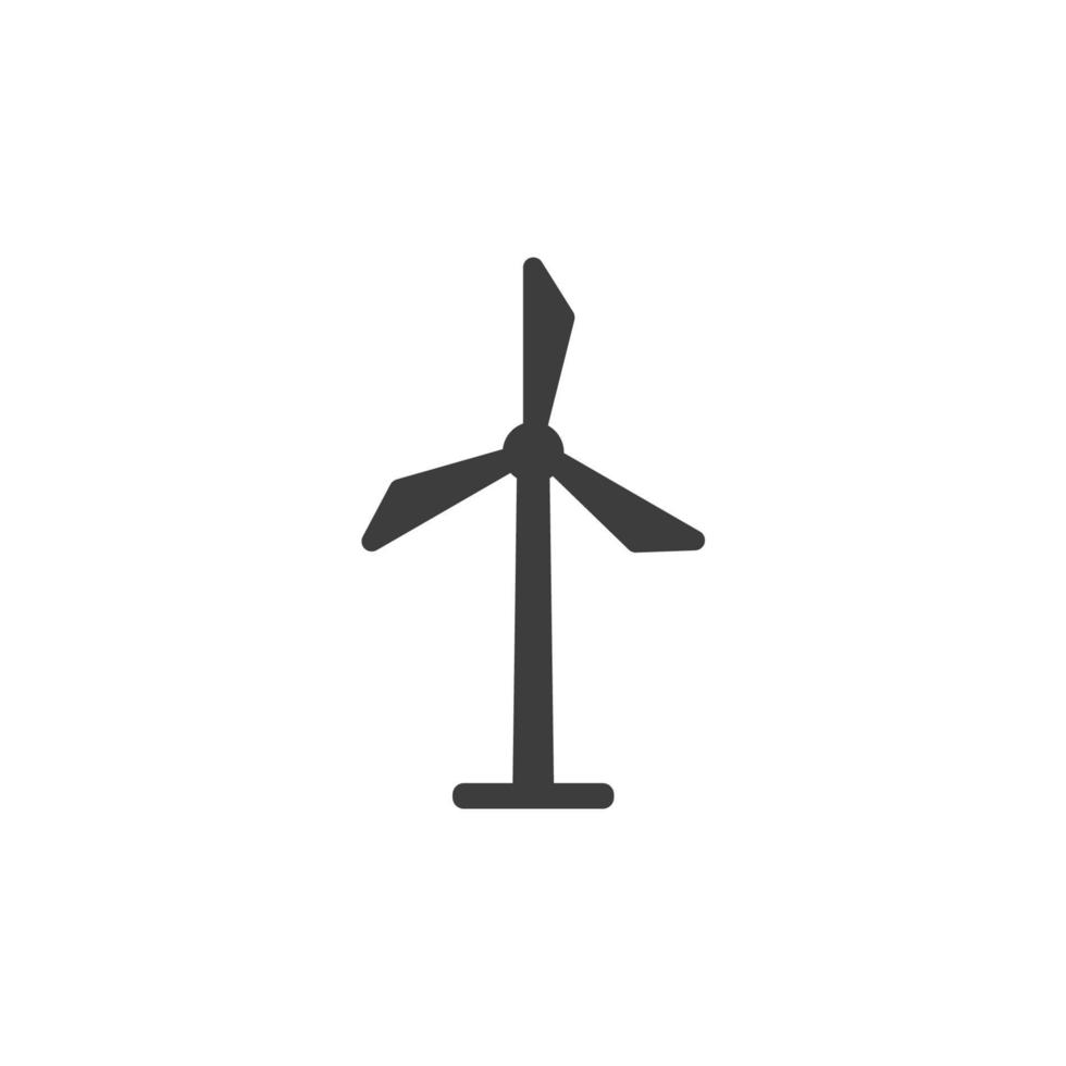 el signo vectorial del símbolo de la turbina eólica está aislado en un fondo blanco. color de icono de turbina de viento editable. vector