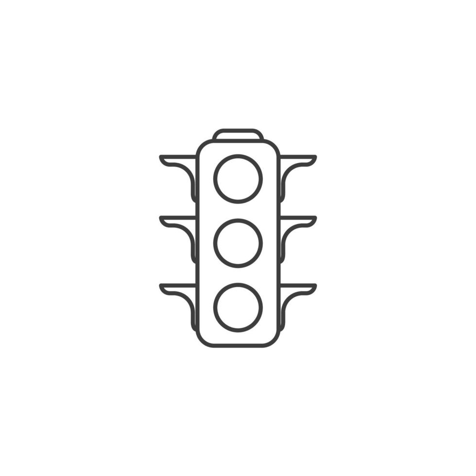 Vector sign of the Traffic lights symbol is isolated on a white background. Traffic lights icon color editable.
