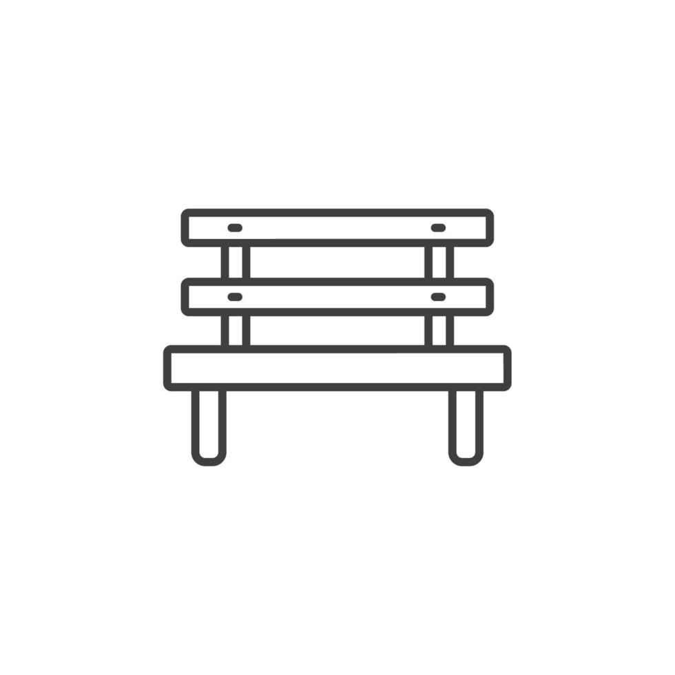 Vector sign of the bench symbol is isolated on a white background. bench icon color editable.