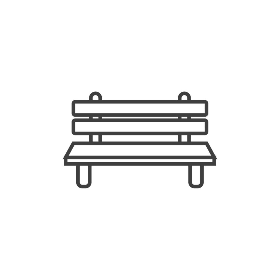 Vector sign of the bench symbol is isolated on a white background. bench icon color editable.