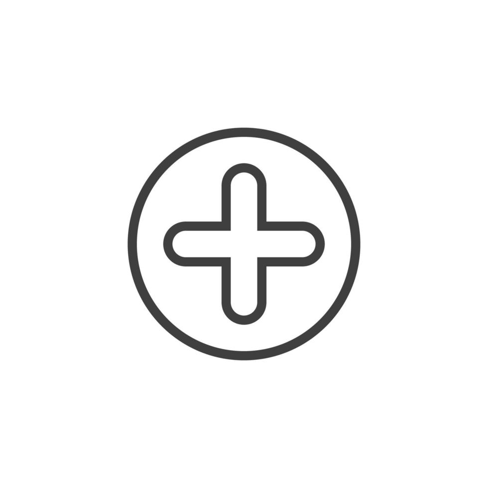 Vector sign of the plus symbol is isolated on a white background. plus icon color editable.