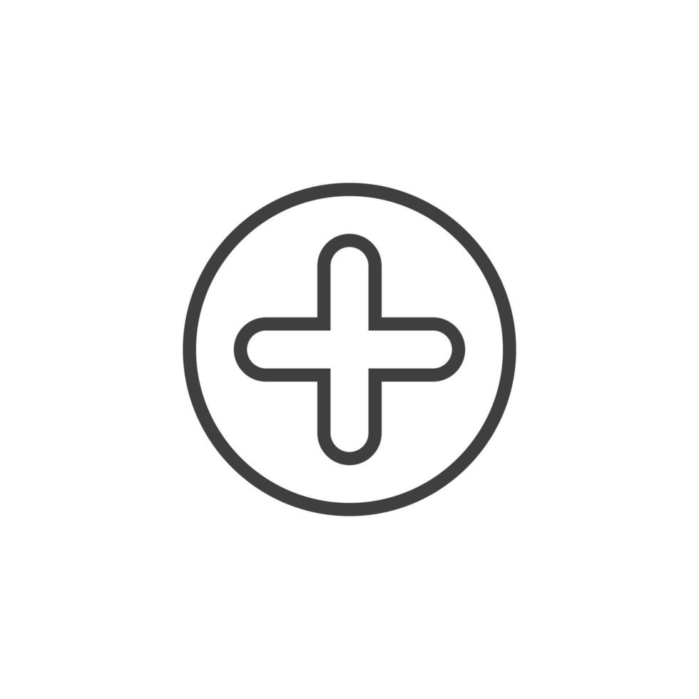 Vector sign of the plus symbol is isolated on a white background. plus icon color editable.