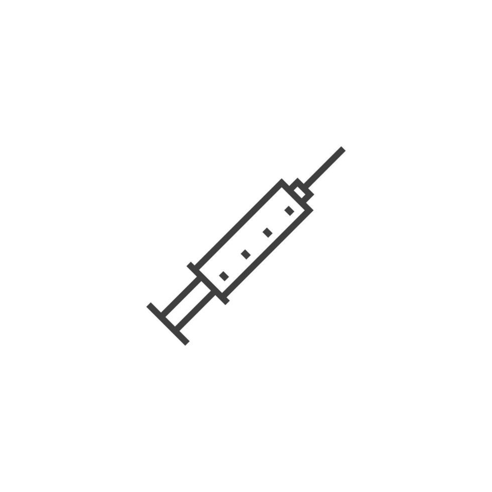 Vector sign of the Syringe symbol is isolated on a white background. Syringe icon color editable.