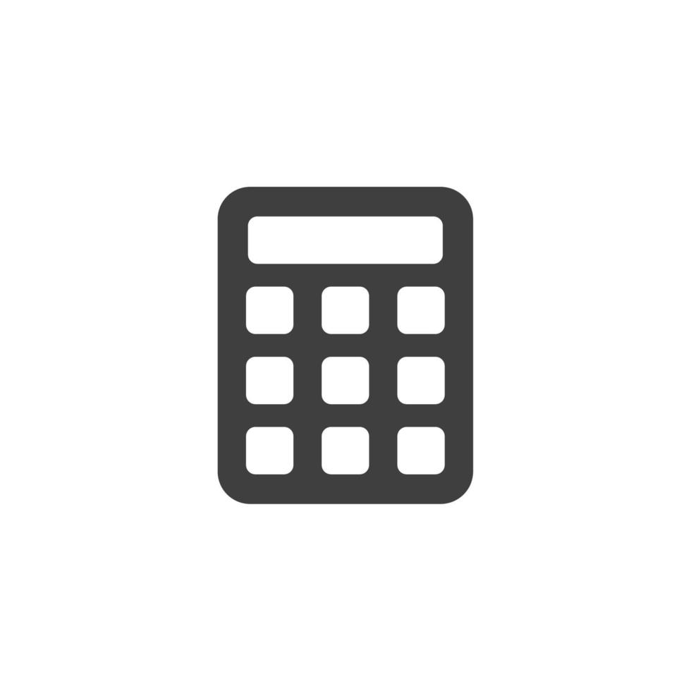 Vector sign of the Calculator symbol is isolated on a white background. Calculator icon color editable.
