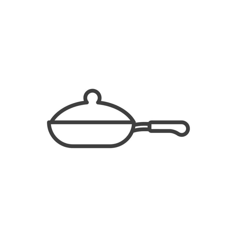 Vector sign of the Cooking pan symbol is isolated on a white background. Cooking pan icon color editable.