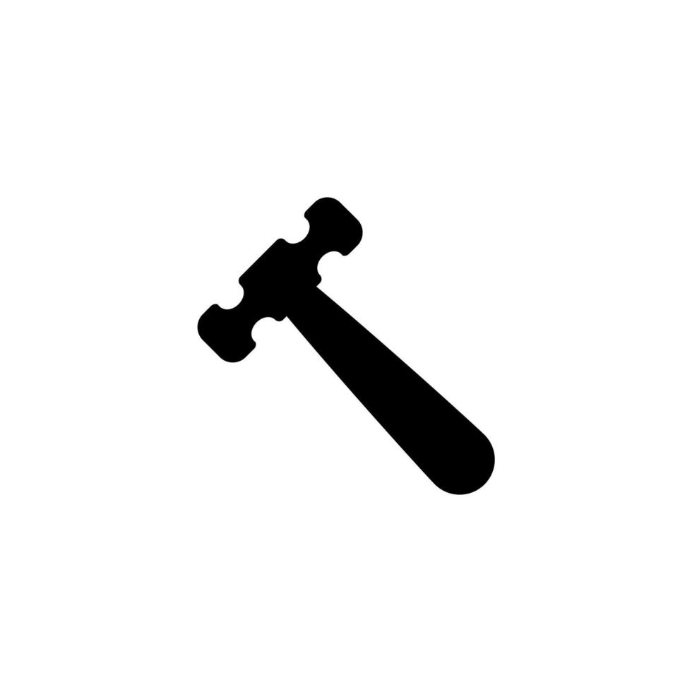 Vector sign of the Hammer symbol is isolated on a white background. Hammer icon color editable.